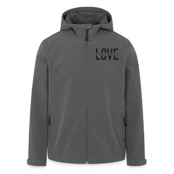 LOVE FOOTBALL USA American Football - Men’s Recycled Softshell Jacket by Stanley/Stella - anthracite - Front - AI Model Male 185 light (185cm)