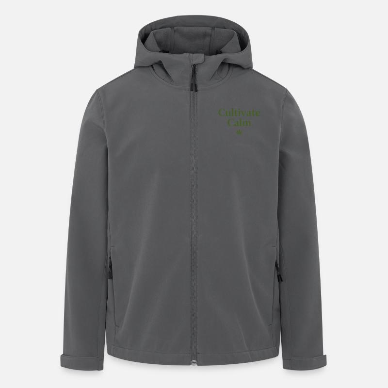 Cultivate Calm Hemp Cannabis Saying - Men’s Recycled Softshell Jacket by Stanley/Stella - anthracite