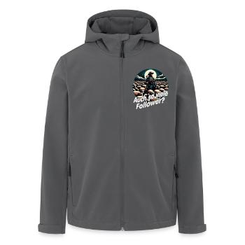 Lustiges Schäfermotiv mit Herde Schäfer und Spruch - Recycelte Männer Softshell-Jacke von Stanley/Stella - Anthrazit - Vorne - AI Model Male 185 light (185cm)