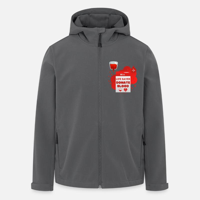 Blutspende Sei ein Lebensretter Blut spenden - Recycelte Männer Softshell-Jacke von Stanley/Stella - Anthrazit