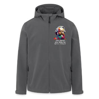 Marx Die ganze alte - Zitat Hochformat - Recycelte Männer Softshell-Jacke von Stanley/Stella - Anthrazit - Vorne - AI Model Male 185 light (185cm)