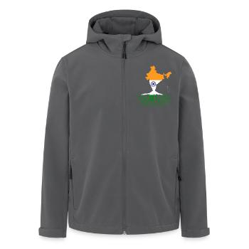 Indische Wurzeln Indische Flagge - Recycelte Männer Softshell-Jacke von Stanley/Stella - Anthrazit - Vorne - AI Model Male 185 light (185cm)