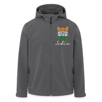 Souvenir Tiger Indianerflagge - Recycelte Männer Softshell-Jacke von Stanley/Stella - Anthrazit - Vorne - AI Model Male 185 light (185cm)