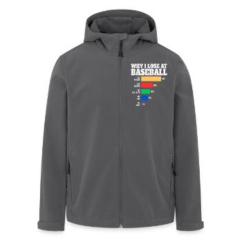 Baseballspieler Humor Baseball - Recycelte Männer Softshell-Jacke von Stanley/Stella - Anthrazit - Vorne - AI Model Male 185 light (185cm)