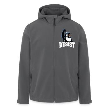 Pinguin protestiert gegen Widerstandssteuern - Recycelte Männer Softshell-Jacke von Stanley/Stella - Anthrazit - Vorne - AI Model Male 185 light (185cm)