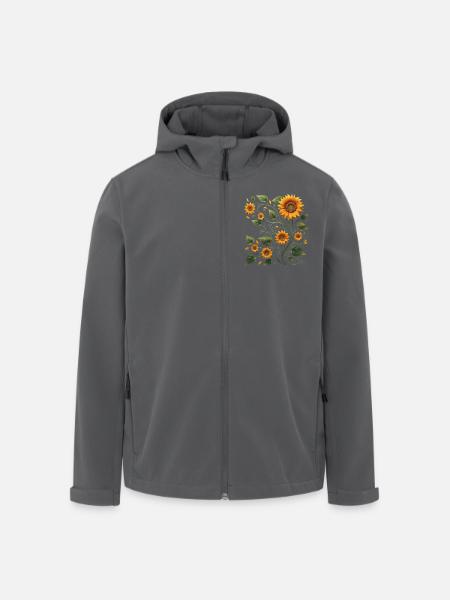 Sonnenblumenranke Sonnenblume Sonnenblumenstrauß - Recycelte Männer Softshell-Jacke von Stanley/Stella - Anthrazit