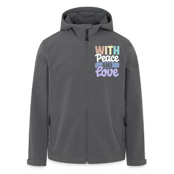 With Peace And Love - Recycelte Männer Softshell-Jacke von Stanley/Stella - Anthrazit - Vorne - AI Model Male 185 light (185cm)