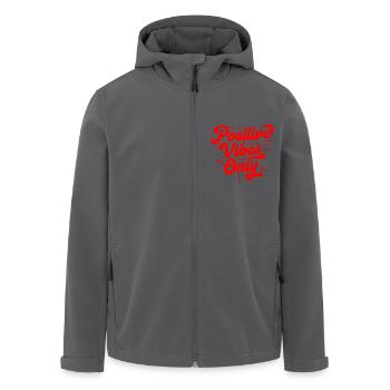 Nur positive Vibes - Recycelte Männer Softshell-Jacke von Stanley/Stella - Anthrazit - Vorne - AI Model Male 185 light (185cm)