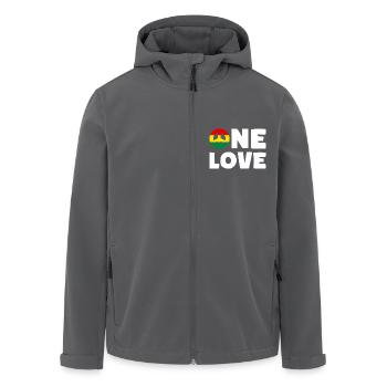 ONE LOVE Peace Jamaica Reggae Rastafari - Recycelte Männer Softshell-Jacke von Stanley/Stella - Anthrazit - Vorne - AI Model Male 185 light (185cm)