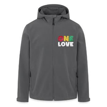One Love Reggae Musik - Recycelte Männer Softshell-Jacke von Stanley/Stella - Anthrazit - Vorne - AI Model Male 185 light (185cm)