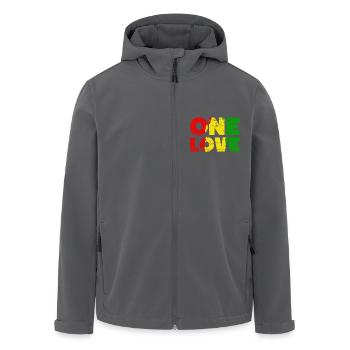 One Love Jamaica - Recycelte Männer Softshell-Jacke von Stanley/Stella - Anthrazit - Vorne - AI Model Male 185 light (185cm)