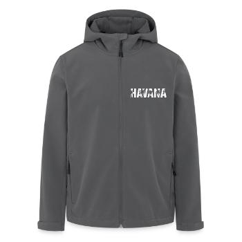 Havana Palmen Kuba Havanna - Recycelte Männer Softshell-Jacke von Stanley/Stella - Anthrazit - Vorne - AI Model Male 185 light (185cm)