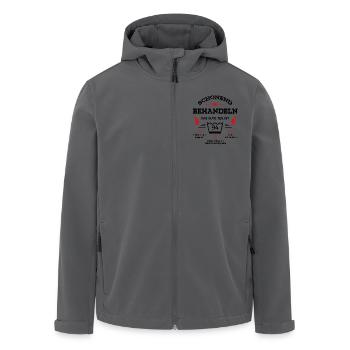 HANDLE MIT SORGFALT – 94 JAHRE PERFEKTION - Recycelte Männer Softshell-Jacke von Stanley/Stella - Anthrazit - Vorne - AI Model Male 185 light (185cm)