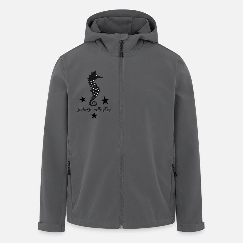 schwarzes Seepferd schwarzes Seepferdchen - Recycelte Männer Softshell-Jacke von Stanley/Stella - Anthrazit