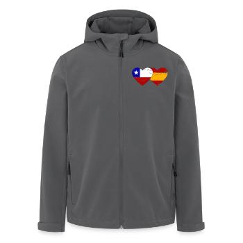 Chile Spanien Flagge Herz used - Recycelte Männer Softshell-Jacke von Stanley/Stella - Anthrazit - Vorne - AI Model Male 185 light (185cm)