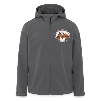 Porträt von liebenden Pferden in einem dekorativen Rahmen - Recycelte Männer Softshell-Jacke von Stanley/Stella - Anthrazit - Vorne - AI Model Male 185 light (185cm)