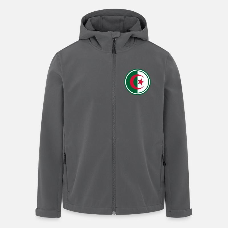 Drapeau de l’Algérie autour - Veste softshell homme en polyester recyclé Stanley/Stella - charbon