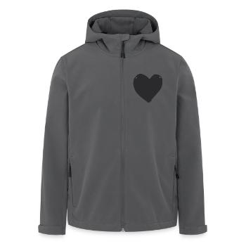 Black heart silhouette - Men’s Recycled Softshell Jacket by Stanley/Stella - anthracite - Front - AI Model Male 185 light (185cm)