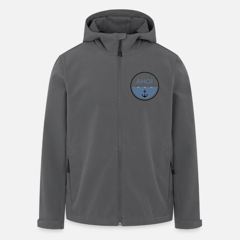 Anker Ahoi Logo I (black) - Recycelte Männer Softshell-Jacke von Stanley/Stella - Anthrazit