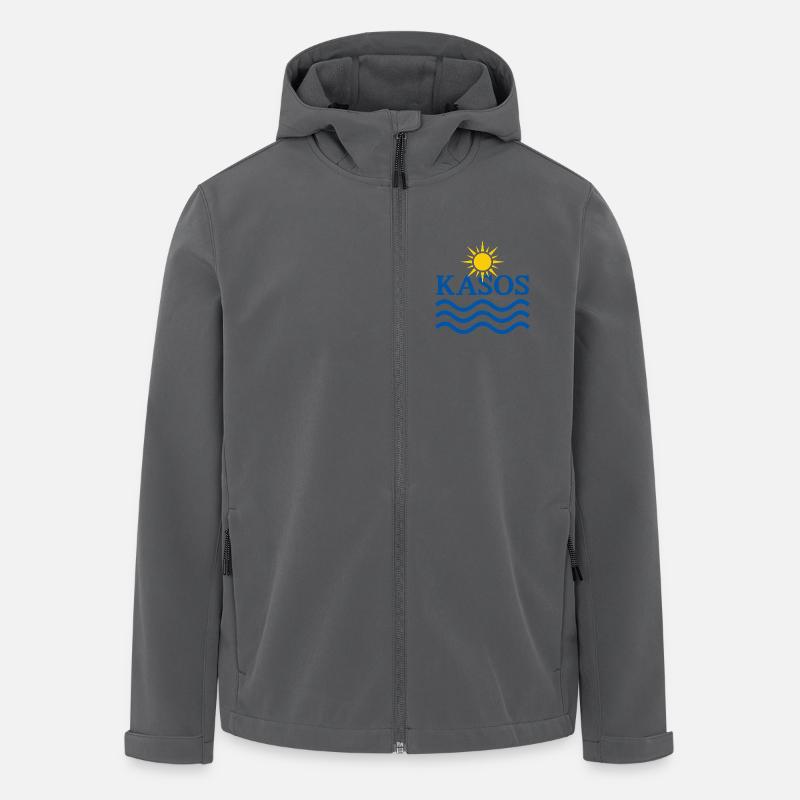 Kasos Sonne und Wellen - Recycelte Männer Softshell-Jacke von Stanley/Stella - Anthrazit