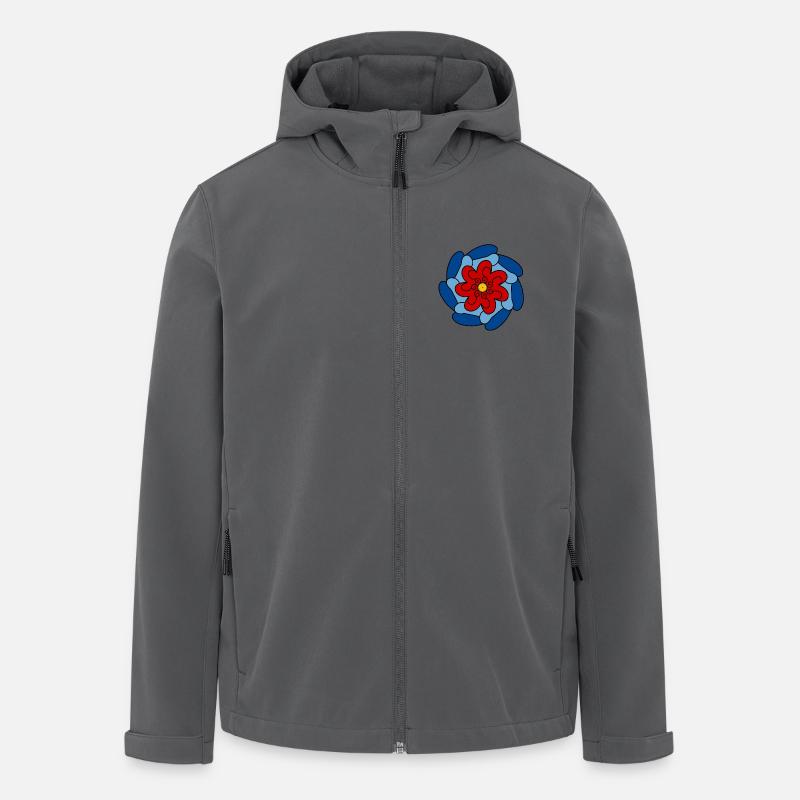Rote Blume Blaue Mandala - Recycelte Männer Softshell-Jacke von Stanley/Stella - Anthrazit