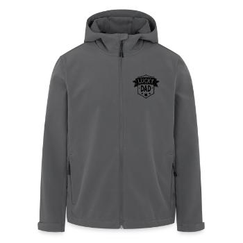 lucky Dad - vintage Badge black  - Recycelte Männer Softshell-Jacke von Stanley/Stella - Anthrazit - Vorne - AI Model Male 185 light (185cm)