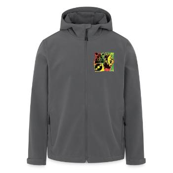 Système de son Roots Reggae - Veste softshell homme en polyester recyclé Stanley/Stella - charbon - Devant - AI Model Male 185 light (185cm)