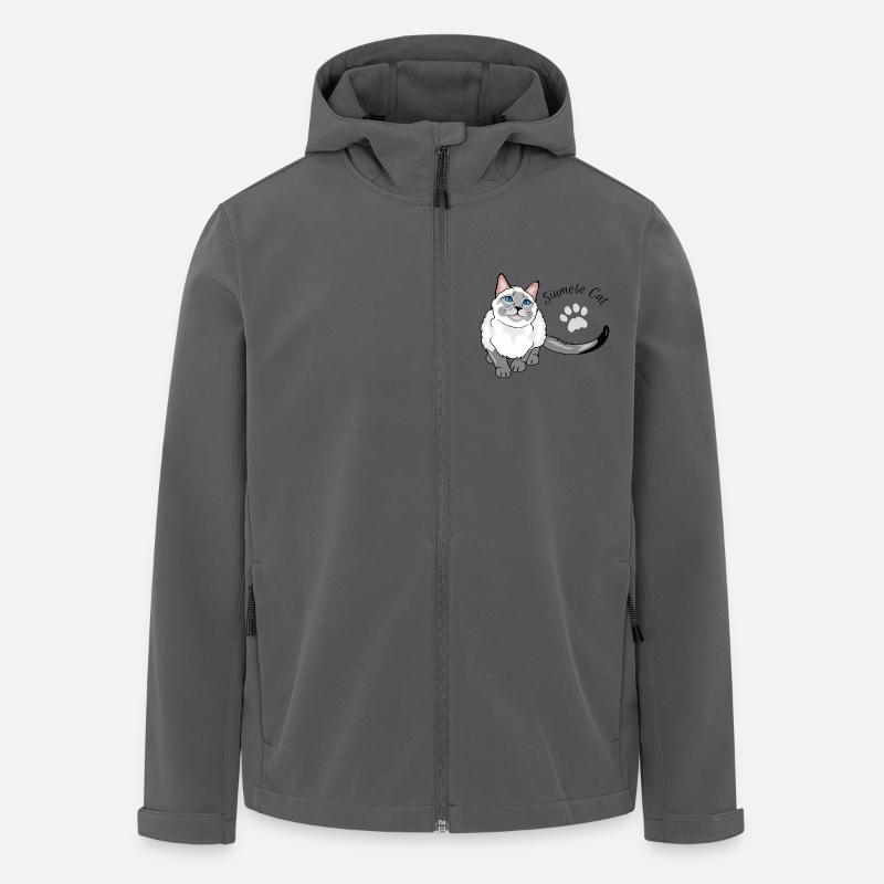 Neugierige Siamkatze - Recycelte Männer Softshell-Jacke von Stanley/Stella - Anthrazit