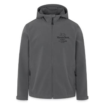 Menschen, weigert euch, Feinde zu sein! - Recycelte Männer Softshell-Jacke von Stanley/Stella - Anthrazit - Vorne - AI Model Male 185 light (185cm)