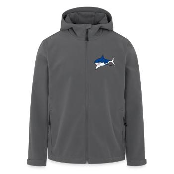 Great White Shark Cartoon - Men’s Recycled Softshell Jacket by Stanley/Stella - anthracite - Front - AI Model Male 185 light (185cm)
