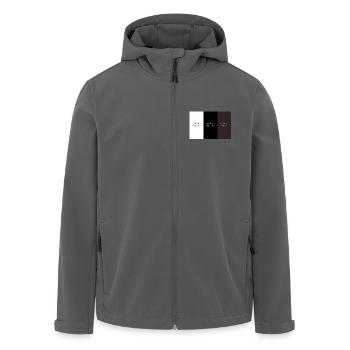 coffee. then life. – Minimalist contrast - Men’s Recycled Softshell Jacket by Stanley/Stella - anthracite - Front - AI Model Male 185 light (185cm)