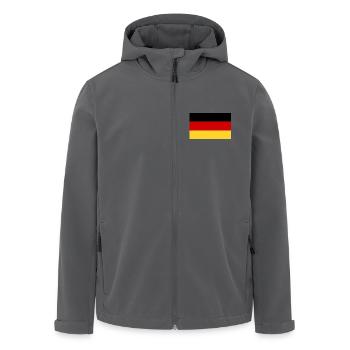 German Flag - Men’s Recycled Softshell Jacket by Stanley/Stella - anthracite - Front - AI Model Male 185 light (185cm)