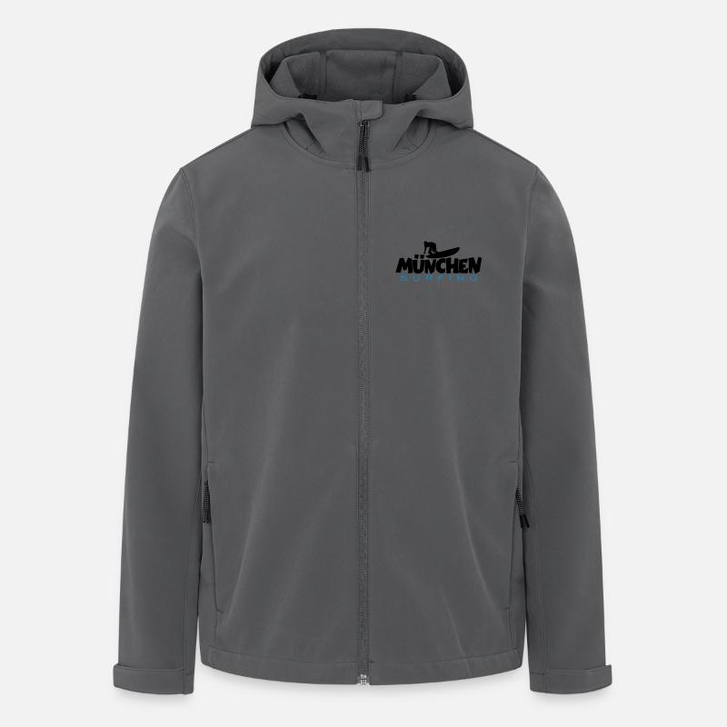 München Surfing - Recycelte Männer Softshell-Jacke von Stanley/Stella - Anthrazit