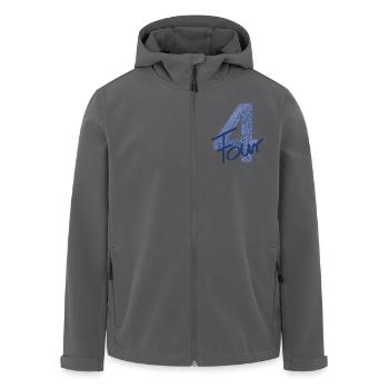Number / Birthday / Four / 4 / Fourth / Number - Men’s Recycled Softshell Jacket by Stanley/Stella - anthracite - Front - AI Model Male 185 light (185cm)