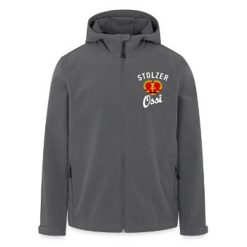 Ich bin stolz, ein Ossi zu sein, DDR, Geschenk - Recycelte Männer Softshell-Jacke von Stanley/Stella - Anthrazit - Vorne - AI Model Male 185 light (185cm)