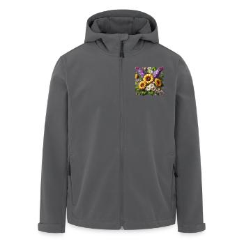 Sonnenblumen Flieder Margeriten Blume floral - Recycelte Männer Softshell-Jacke von Stanley/Stella - Anthrazit - Vorne - AI Model Male 185 light (185cm)