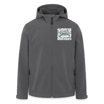 Brandmauer - Gegen Rechts, gegen Hetze - Recycelte Männer Softshell-Jacke von Stanley/Stella - Anthrazit - Vorne - AI Model Male 185 light (185cm)