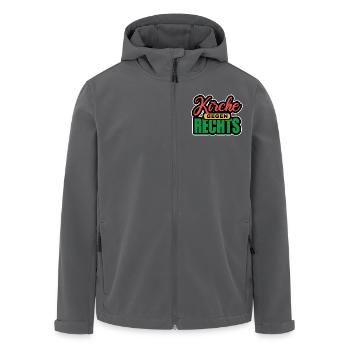 Kirche Gegen Rechts - Gegen Rechts, gegen Hetze - Recycelte Männer Softshell-Jacke von Stanley/Stella - Anthrazit - Vorne - AI Model Male 185 light (185cm)