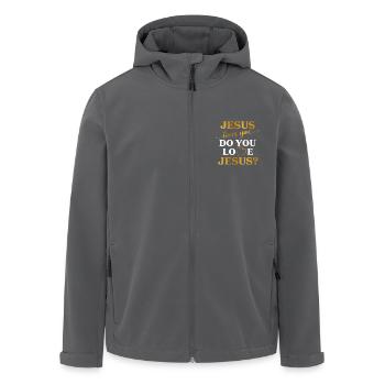 Jesus loves you - Recycelte Männer Softshell-Jacke von Stanley/Stella - Anthrazit - Vorne - AI Model Male 185 light (185cm)