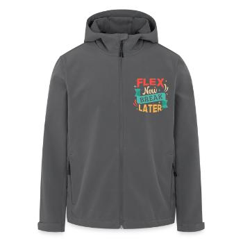 Fitness Motivation Bodybuilder Flex Now Break Late - Recycelte Männer Softshell-Jacke von Stanley/Stella - Anthrazit - Vorne - AI Model Male 185 light (185cm)