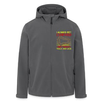 Slotcar Racer Gift Confused Between Track & Lack - Recycelte Männer Softshell-Jacke von Stanley/Stella - Anthrazit - Vorne - AI Model Male 185 light (185cm)