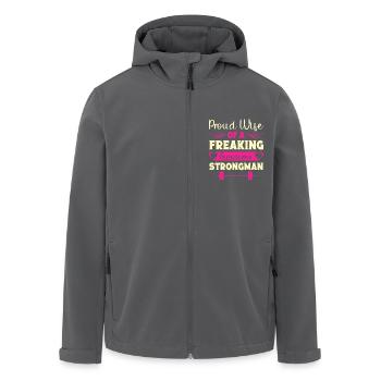 Fitness Motivation Proud Wife Of Awesome Strongman - Recycelte Männer Softshell-Jacke von Stanley/Stella - Anthrazit - Vorne - AI Model Male 185 light (185cm)