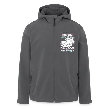 Funny Art Painter Painting My Daily Dose Drawing - Recycelte Männer Softshell-Jacke von Stanley/Stella - Anthrazit - Vorne - AI Model Male 185 light (185cm)