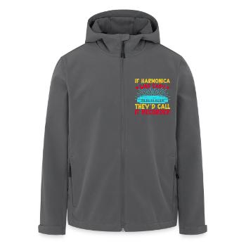 Funny Harmonica Player Was Easy They Call Recorder - Recycelte Männer Softshell-Jacke von Stanley/Stella - Anthrazit - Vorne - AI Model Male 185 light (185cm)