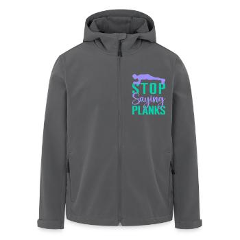 Fitness Fanatics Stop Saying Planks Calisthenics - Recycelte Männer Softshell-Jacke von Stanley/Stella - Anthrazit - Vorne - AI Model Male 185 light (185cm)