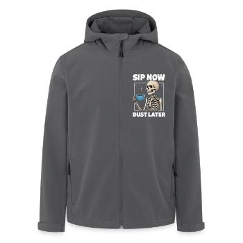 Lusitges Kaffee Tee Lover Skelett - Recycelte Männer Softshell-Jacke von Stanley/Stella - Anthrazit - Vorne - AI Model Male 185 light (185cm)