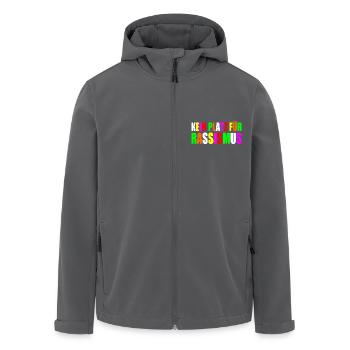 kein platz für Rassismus - Recycelte Männer Softshell-Jacke von Stanley/Stella - Anthrazit - Vorne - AI Model Male 185 light (185cm)