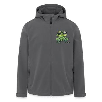Frosch Cool Comic - Recycelte Männer Softshell-Jacke von Stanley/Stella - Anthrazit - Vorne - AI Model Male 185 light (185cm)