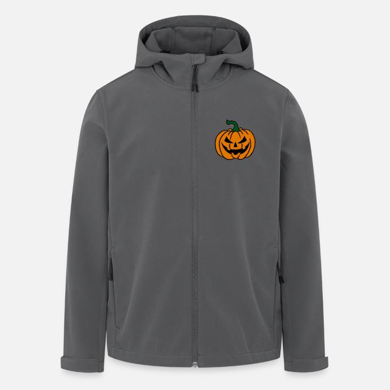 Kürbisgesicht, Halloween, Grusel, Herbst - Recycelte Männer Softshell-Jacke von Stanley/Stella - Anthrazit