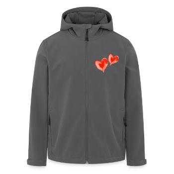 Herz Wasserfarben Liebe - Recycelte Männer Softshell-Jacke von Stanley/Stella - Anthrazit - Vorne - AI Model Male 185 light (185cm)